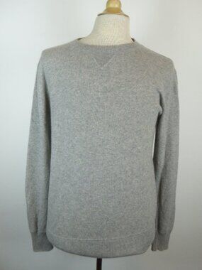 JOIE !00% cashmere GRAPHIC CREWNECK SWEATER gray heather sweatshirt L